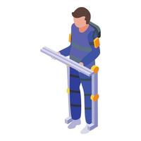 Exoskeleton robot icon isometric vector. Human suit vector