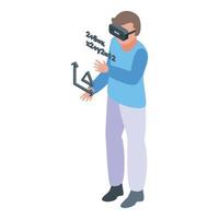 Virtual reality icon isometric vector. 360 game vector