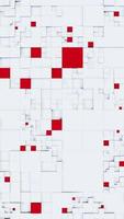 Background of white and red cubes moving at different levels. Vertical looped video