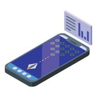 Phone game test icon isometric vector. Mobile software vector