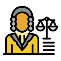 Prosecutor balance icon color outline vector