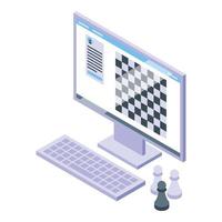 Test chess game icon isometric vector. Scientist expert vector