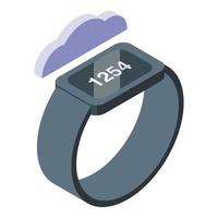 Wearable device icon isometric vector. Smart digital watch vector