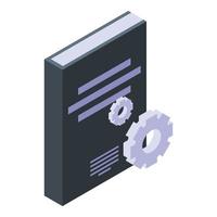 Science book icon, isometric style vector