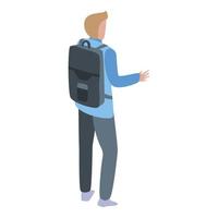 Sport backpack icon, isometric style vector