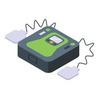 Defibrillator icon isometric vector. Heart aed vector