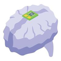 Robot ai brain icon isometric vector. Exoskeleton suit vector