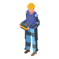 Exoskeleton body icon isometric vector. Human robot vector