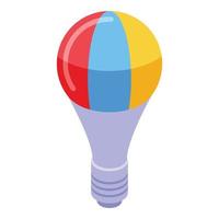 Rainbow smart bulb icon isometric vector. Creative lightbulb vector