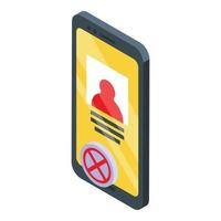 Blacklist user icon isometric vector. Banned device vector