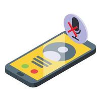 Banned smartphone icon isometric vector. User blacklist vector