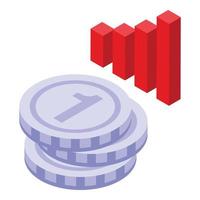 Finance coins icon isometric vector. Work money plan vector