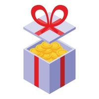 Money box support icon isometric vector. Financial help vector