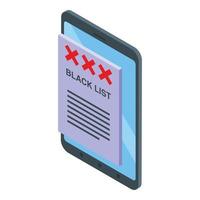 Blacklist tablet icon isometric vector. Banned user vector