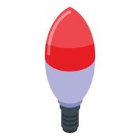 Red smart bulb icon isometric vector. Light lamp vector