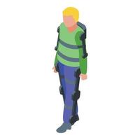 Exoskeleton suit icon isometric vector. Human robot vector