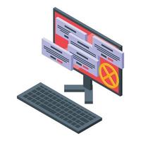 Unauthorized pc access icon isometric vector. Banned user vector