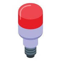 Red led light icon isometric vector. Smart bulb vector