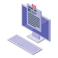 Banned computer icon isometric vector. User blacklist vector