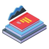 Business school books icon isometric vector. Book university vector