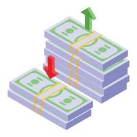 Money cash pack icon isometric vector. Stack pile vector