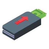 Wallet cash plan icon isometric vector. Market finance vector