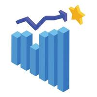 Finance business target graph icon isometric vector. Web plan vector