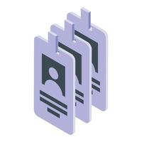 Finance id workers icon isometric vector. Content plan vector