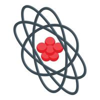Atom structure icon isometric vector. Electron model vector