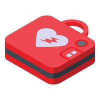 Ambulance defibrillator icon isometric vector. Heart aed vector