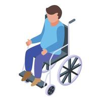 icono de silla de ruedas para niños vector isométrico. niños inclusión