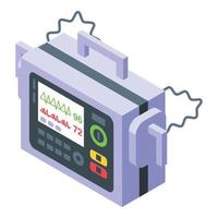 Cardioverter icon isometric vector. Heart defibrillator vector