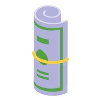 Dollar tip roll icon isometric vector. Money stack vector