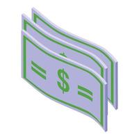 American dollar icon isometric vector. Money cash vector