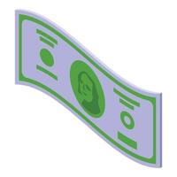 Dollar banknote icon isometric vector. Money cash vector