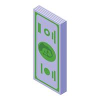 icono de soporte de dólar en efectivo vector isométrico. moneda de dinero