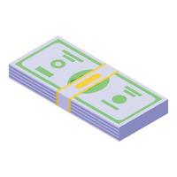 Bank dollar cash icon isometric vector. Money pile vector