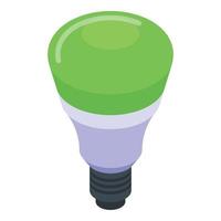 Green smartbulb icon isometric vector. Smart lightbulb vector