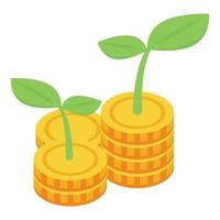 Coin finance support icon isometric vector. Financial money vector