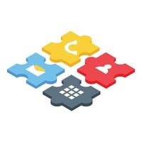 Code puzzle icon isometric vector. Web software vector