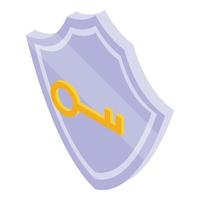 Security shield icon isometric vector. Safe lock vector