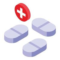 Medicine capsule icon isometric vector. Pill pack
