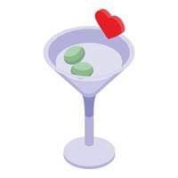 Night cocktail icon isometric vector. Party bar vector