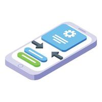 Smartphone software icon isometric vector. Ux phone vector