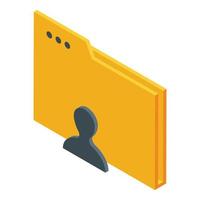 Personal locked folder icon isometric vector. File data vector