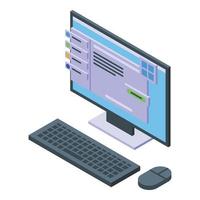 Computer software icon isometric vector. Internet website vector