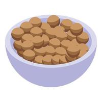 Soy bean bowl icon isometric vector. Soybean milk vector