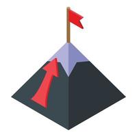 Mountain victory icon isometric vector. Top man vector