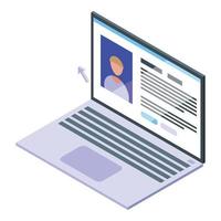 Laptop user profile icon isometric vector. Internet technology vector