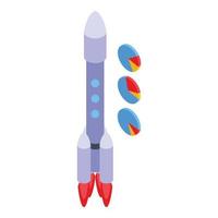 Startup rocket icon isometric vector. Business start vector